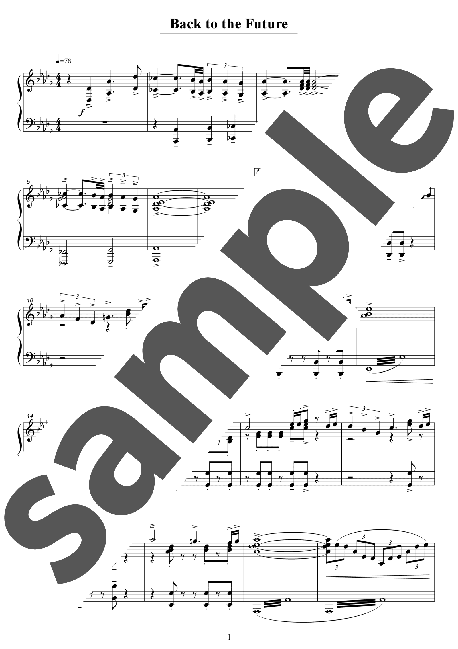「Back To The Future」のサンプル楽譜