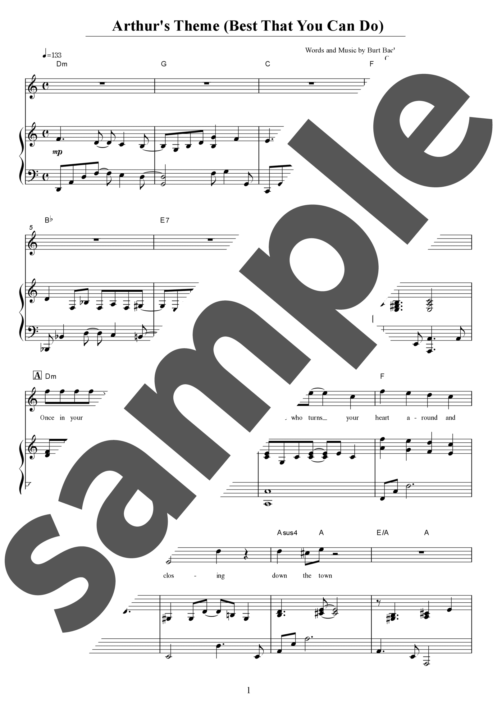 「ニューヨーク・シティ・セレナーデ」のサンプル楽譜