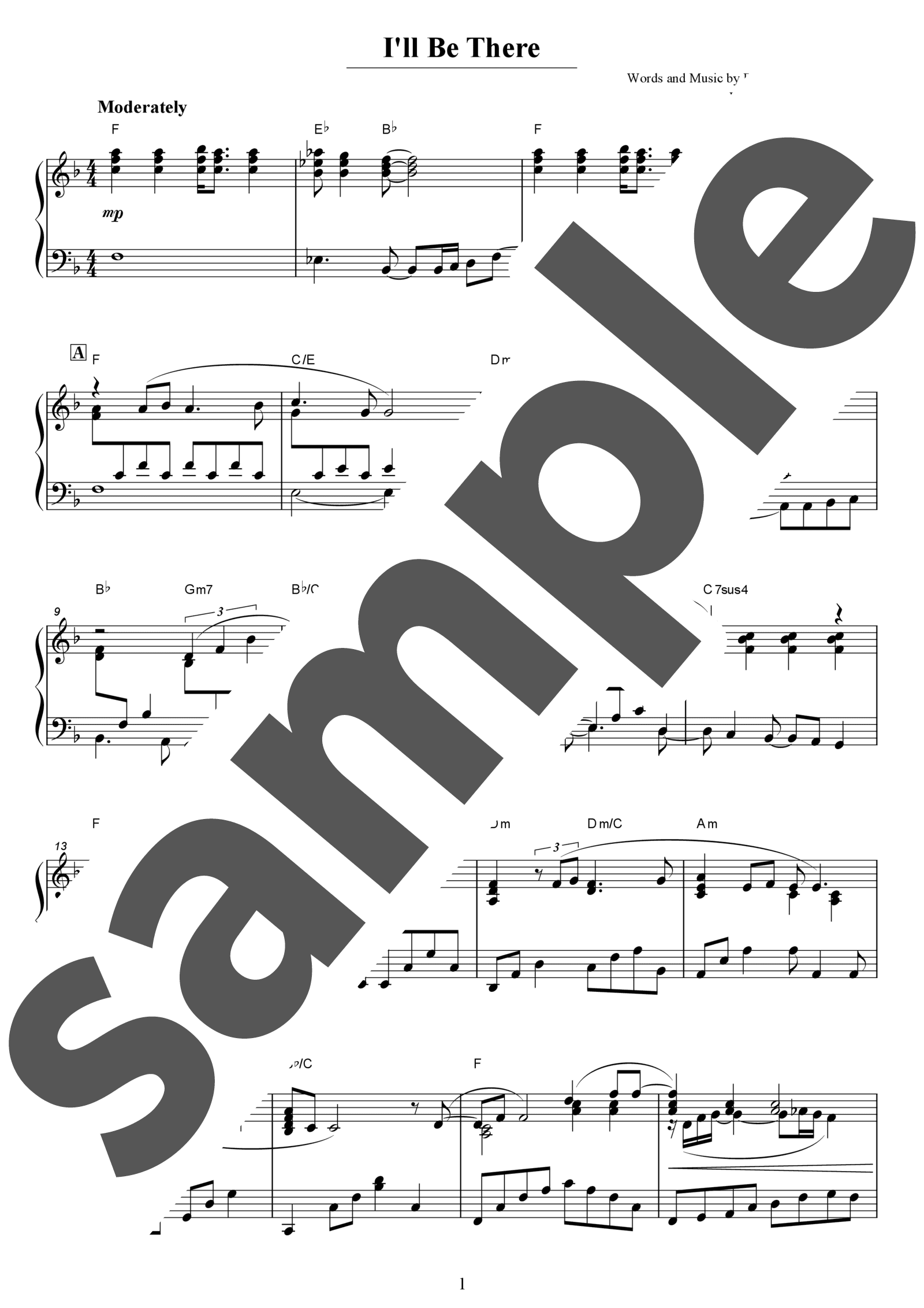 「I'll Be There」のサンプル楽譜