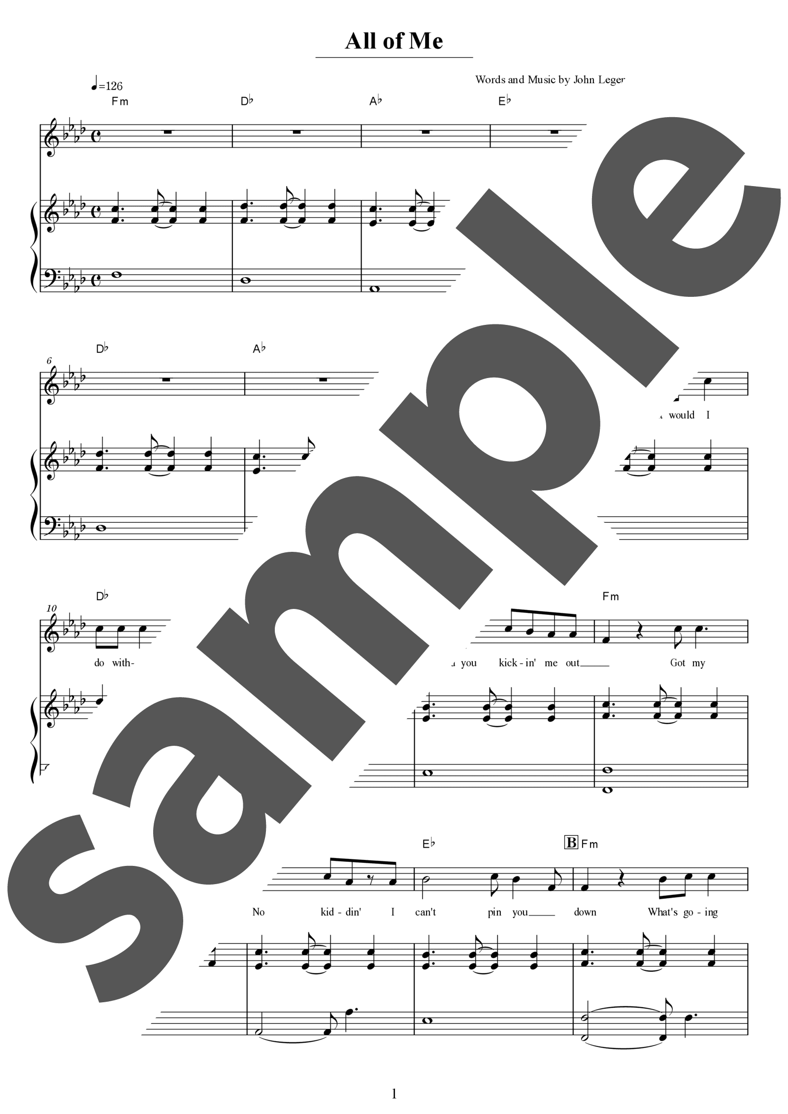 「All of Me」のサンプル楽譜